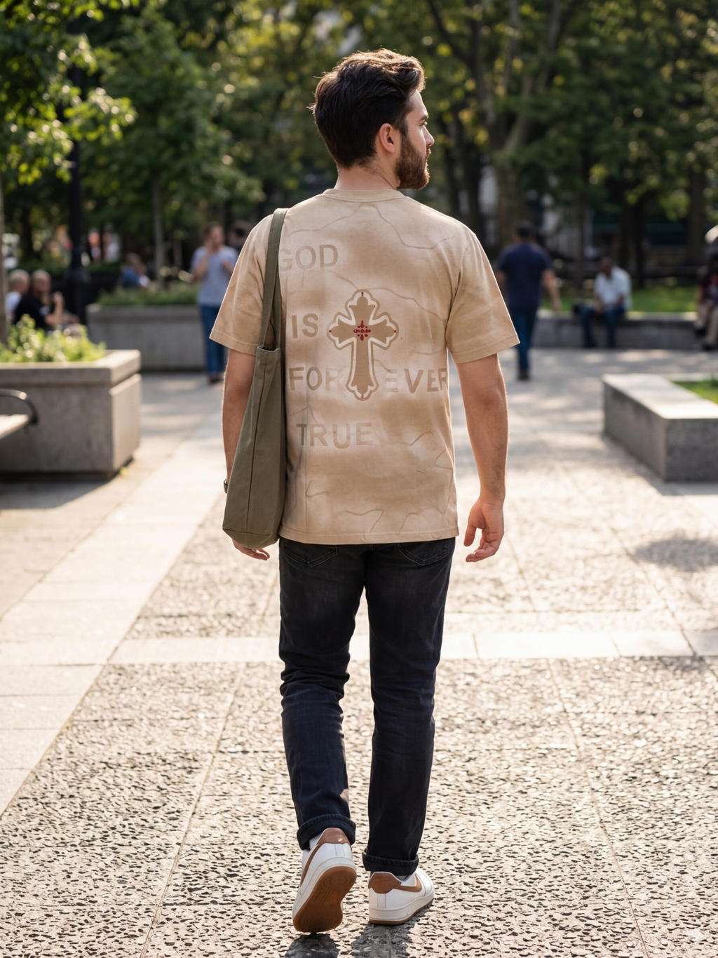G.I.F.T. Signature Tee- God Is Forever True ( Beige)